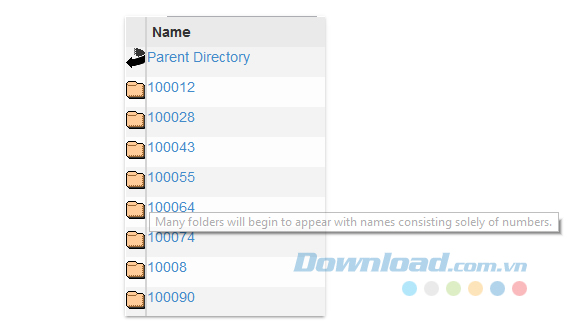 Các thư mục xuất hiện Các thư mục xuất hiện