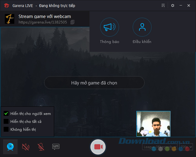 Thiết lập webcam
