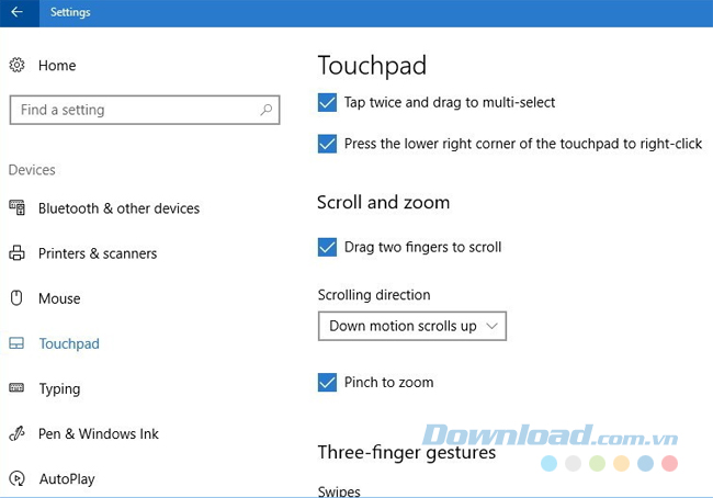 Tùy chỉnh cuộn và thu phóng Tùy chỉnh cuộn và thu phóng