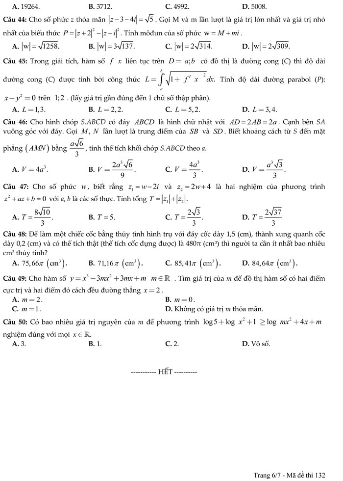 Đề thi thử THPT Quốc gia năm 2017 môn Toán