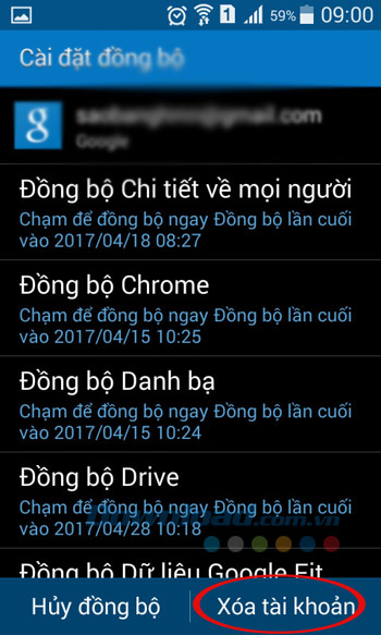 Xóa tài khoản Gmail