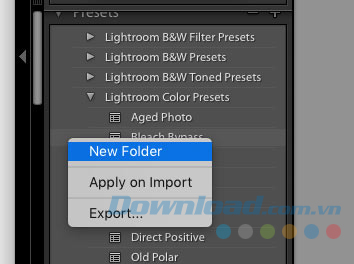 Kéo và thả để sắp xếp Presets Kéo và thả để sắp xếp Presets