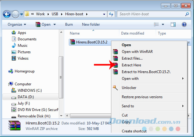 Giải nén file Zip