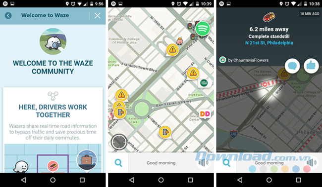 Tuyến đường, cảnh báo và cập nhật trên Waze