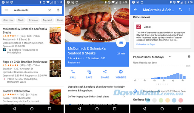 Google Maps cung cấp các địa chỉ