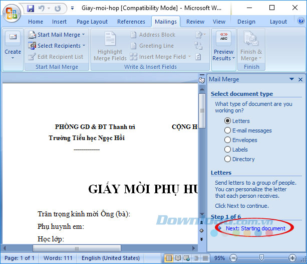 Mail Merge