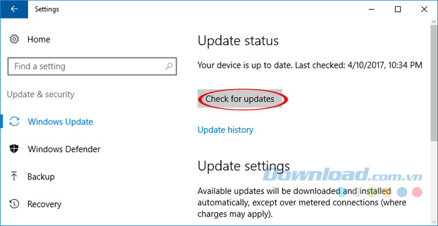 Kiểm tra cập nhật Kiểm tra cập nhật
