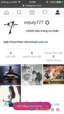 Instagram trên trình duyệt