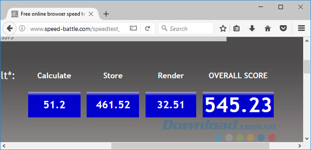 Đo Firefox bằng Speed Battle