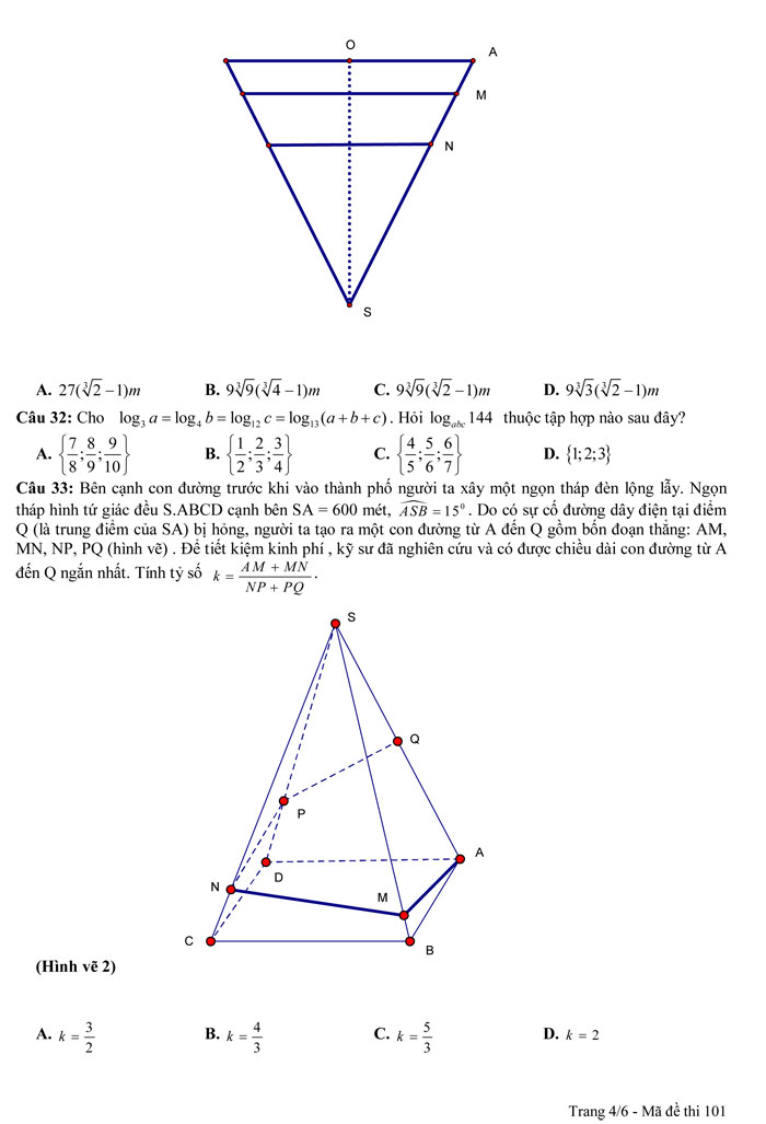 Đề thi thử THPT Quốc gia 2017 môn Toán