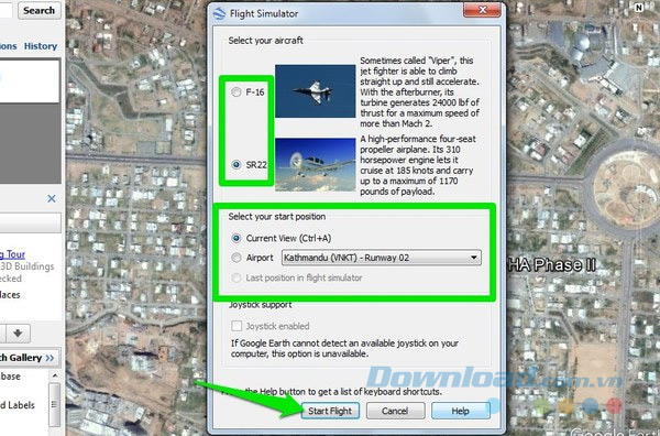 Chọn địa điểm bắt đầu