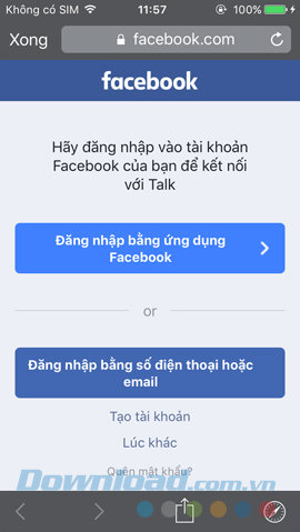 Đăng nhập Facebook