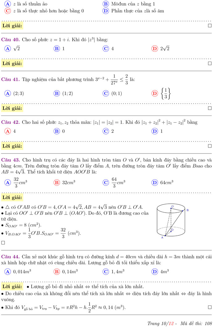 Đề thi thử THPT Quốc gia 2017 môn Toán