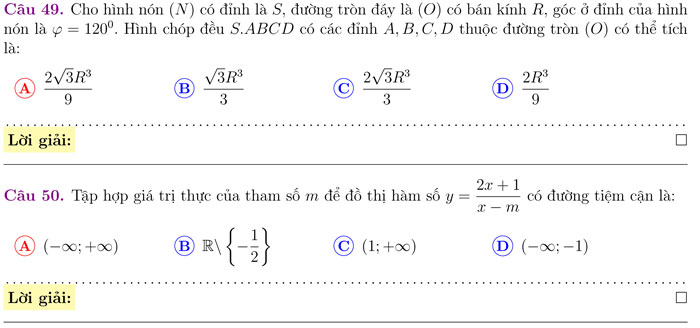 Đề thi thử THPT Quốc gia 2017 môn Toán