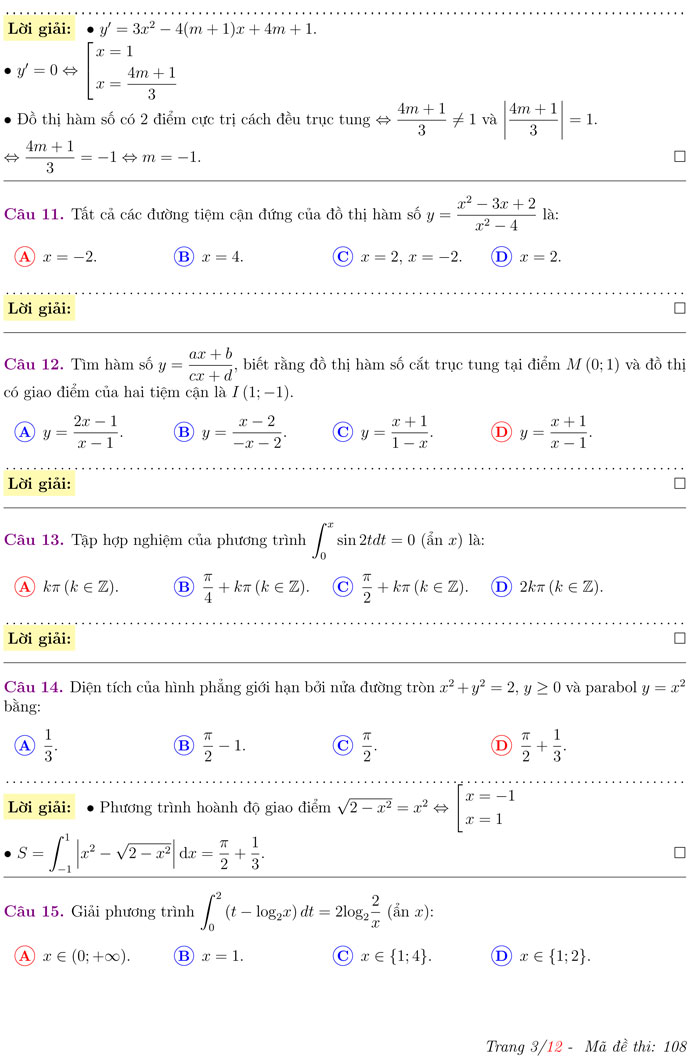 Đề thi thử THPT Quốc gia 2017 môn Toán