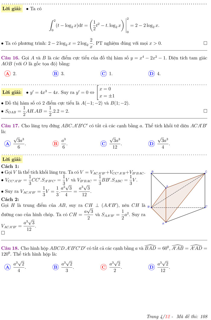 Đề thi thử THPT Quốc gia 2017 môn Toán