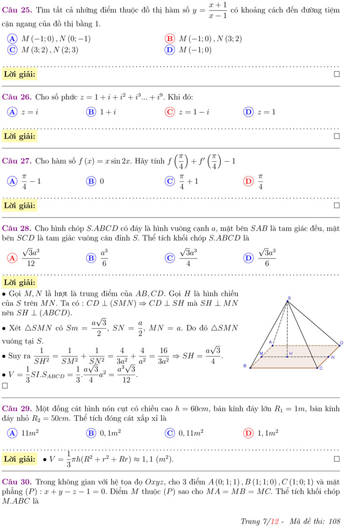 Đề thi thử THPT Quốc gia 2017 môn Toán