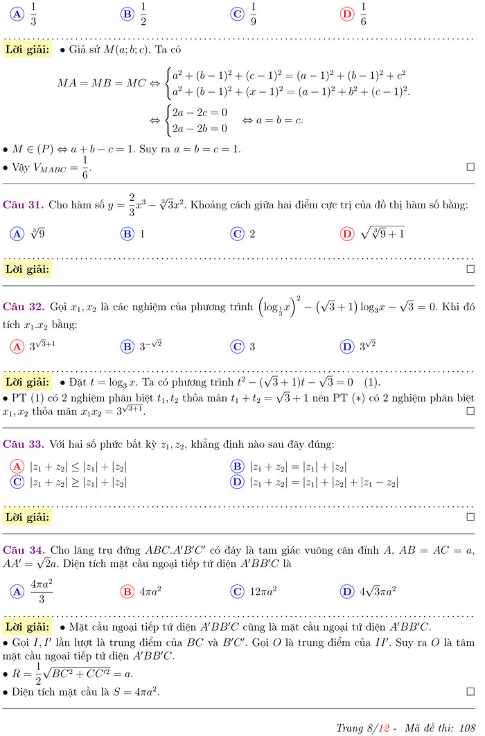 Đề thi thử THPT Quốc gia 2017 môn Toán