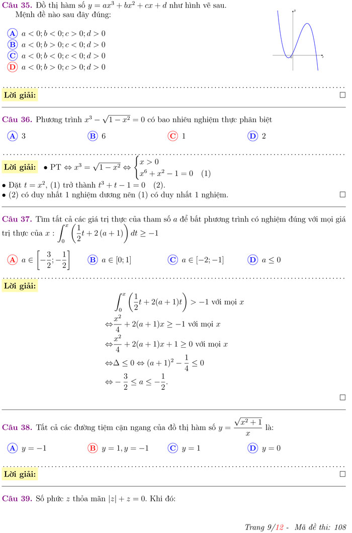 Đề thi thử THPT Quốc gia 2017 môn Toán