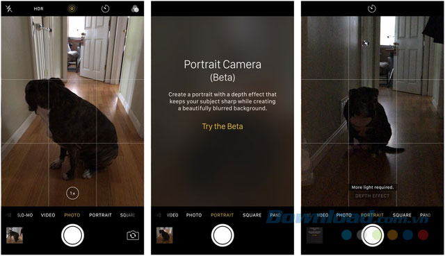 Mở chế độ chụp Portrait Mode