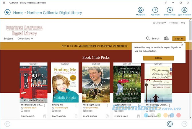 Giao diện chính của OverDrive