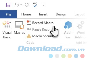 Click vào Record Macro Click vào Record Macro