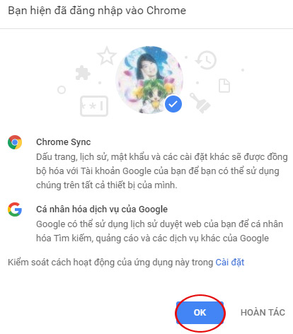 Xác nhận đăng nhập Chrome Xác nhận đăng nhập Chrome