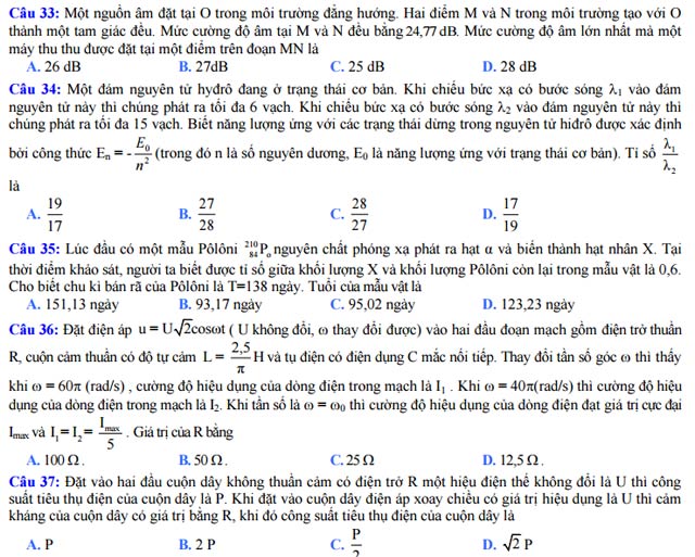 Đề thi thử THPT Quốc gia năm 2017 môn Vật lý