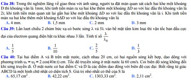 Đề thi thử THPT Quốc gia năm 2017 môn Vật lý