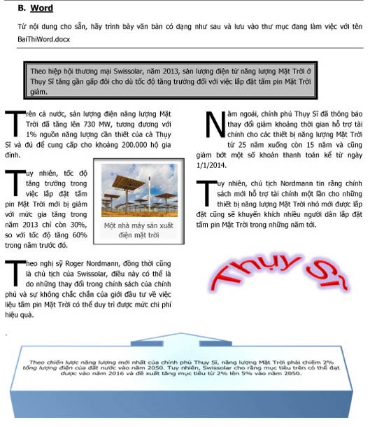 Đề thi ứng dụng công nghệ thông tin cơ bản