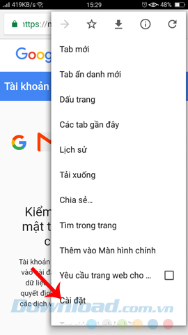 Cài đặt
