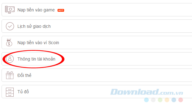 Thông tin tài khoản