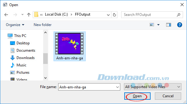Chọn video chuyển đổi