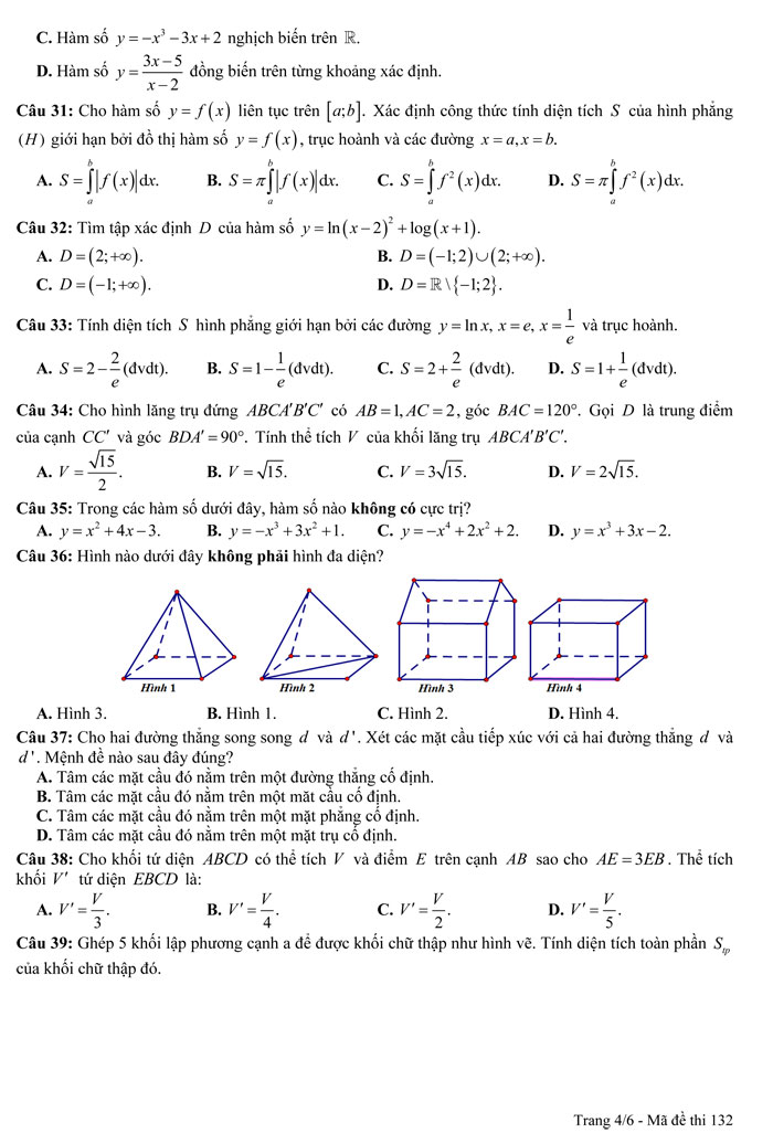 Đề thi thử THPT Quốc gia năm 2017 môn Toán