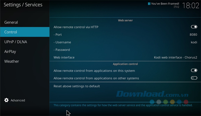 Sử dụng trình duyệt để điều khiển Kodi Sử dụng trình duyệt để điều khiển Kodi