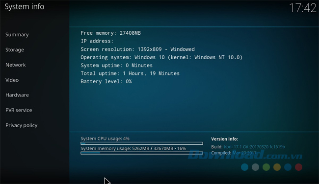 Tìm địa chỉ IP trong hệ thống của Kodi Tìm địa chỉ IP trong hệ thống của Kodi