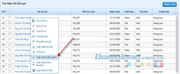 Cập nhật miễn giảm