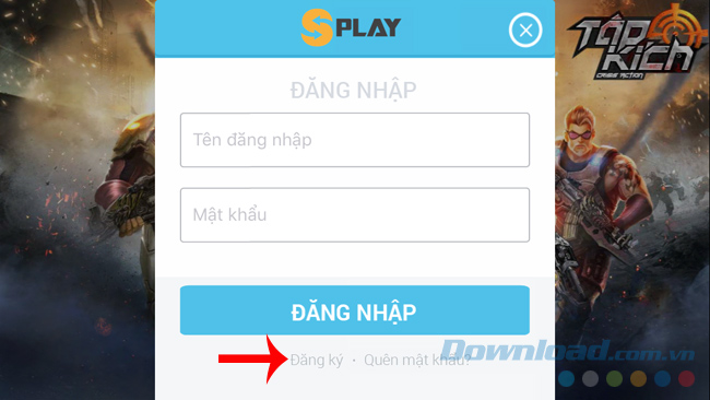 Giao diện đăng nhập trên di động