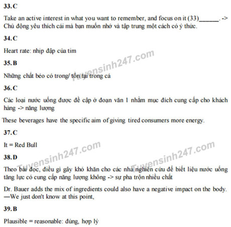 Đáp án đề thi thử môn tiếng Anh THPT Quốc gia 2017 Đáp án đề thi thử môn tiếng Anh THPT Quốc gia 2017