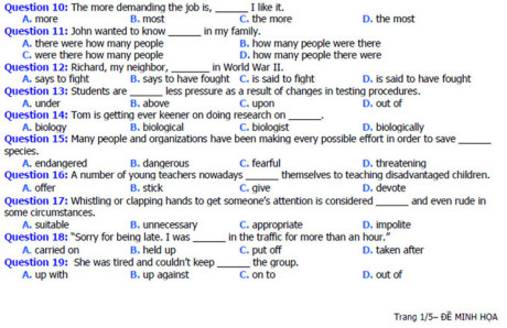 Đề thi thử môn tiếng Anh THPT Quốc gia 2017 Đề thi thử môn tiếng Anh THPT Quốc gia 2017