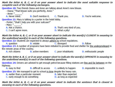 Đề thi thử môn tiếng Anh THPT Quốc gia 2017 Đề thi thử môn tiếng Anh THPT Quốc gia 2017