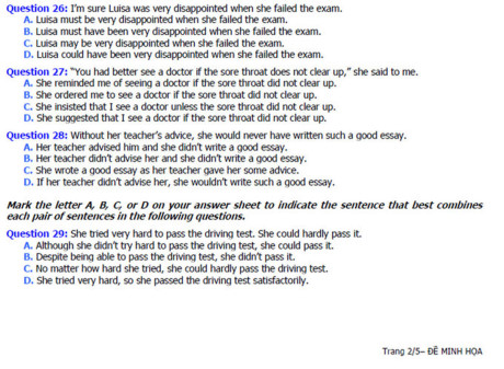 Đề thi thử môn tiếng Anh THPT Quốc gia 2017 Đề thi thử môn tiếng Anh THPT Quốc gia 2017