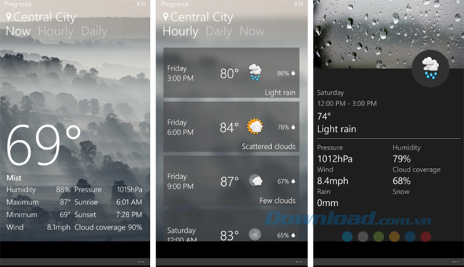 Giao diện trên điện thoại