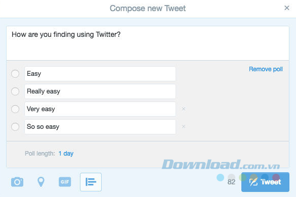 Thực hiện một cuộc khảo sát trên Twitter Thực hiện một cuộc khảo sát trên Twitter