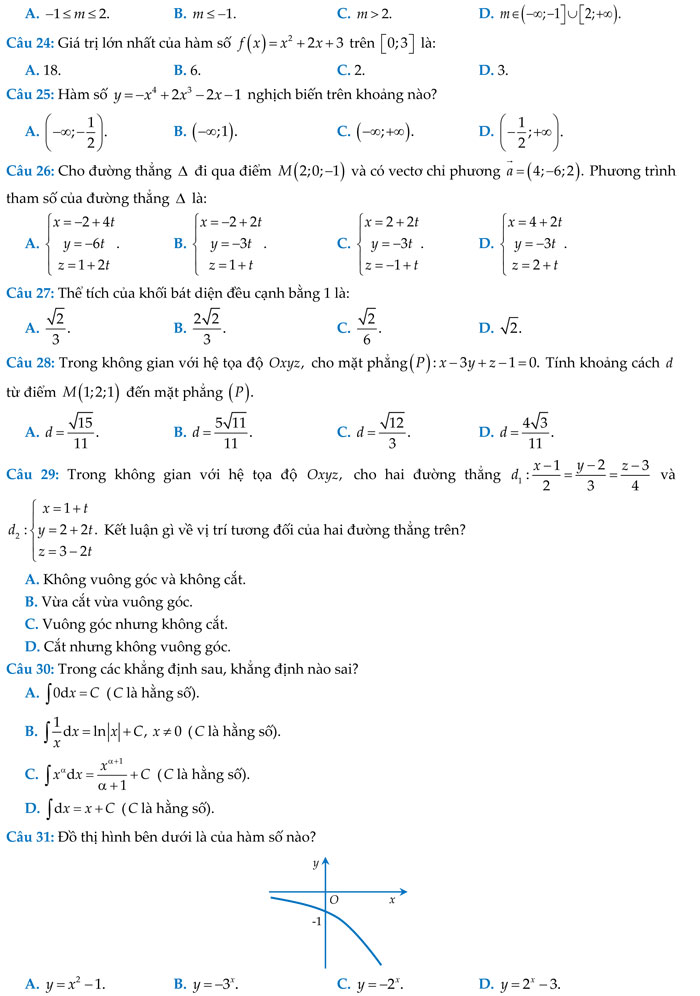 Đề thi thử THPT Quốc gia năm 2017 môn Toán