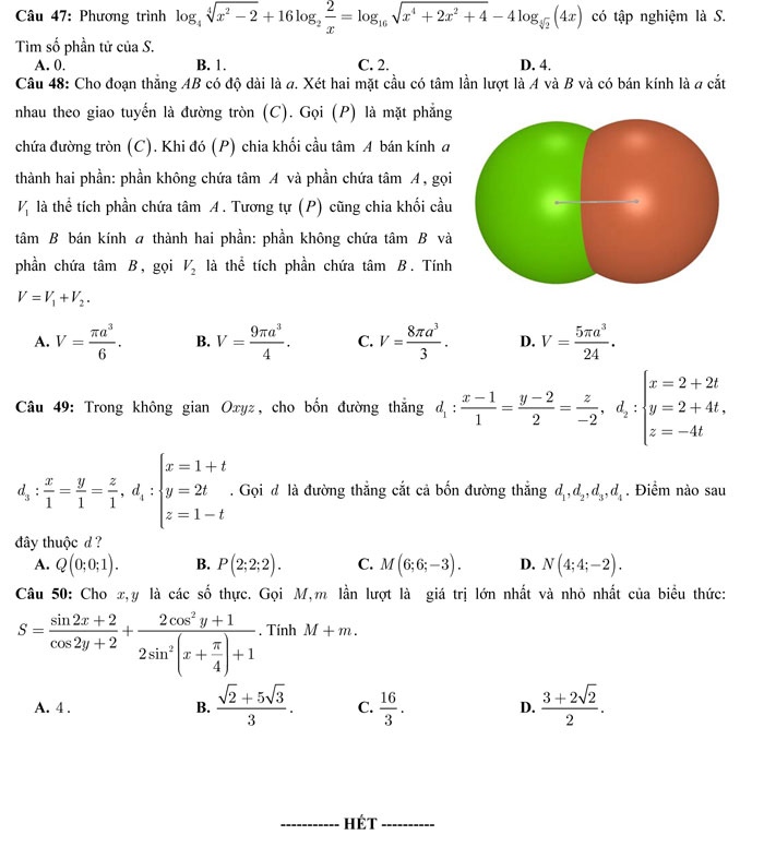 Đề thi thử THPT Quốc gia năm 2017 môn Toán