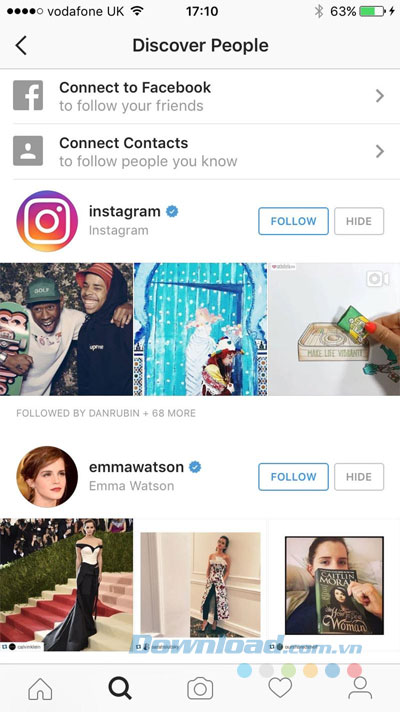 Khám phá người dùng Instagram