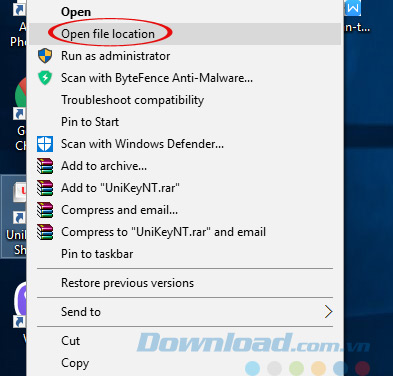 Open file location