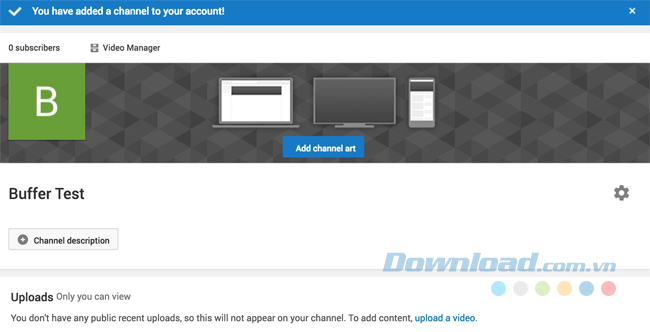 Kênh mới vừa được tạo Kênh mới vừa được tạo