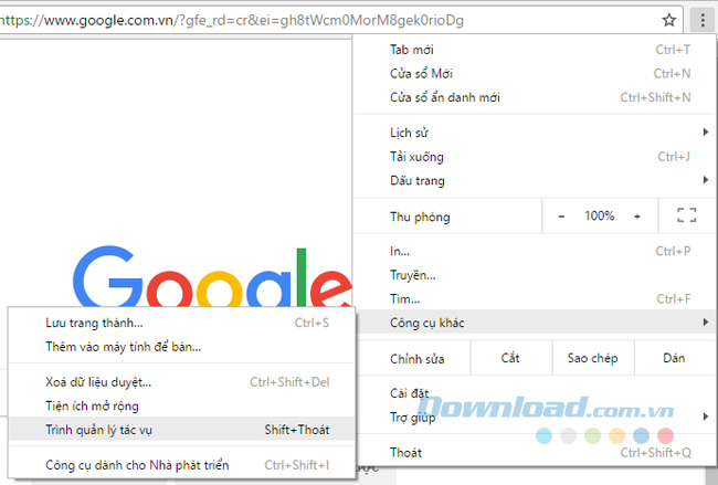 Quản lý những tiện ích đã cài đặt
